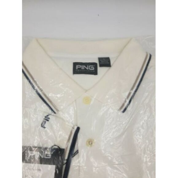 PING Mens XL Golf Polo short sleeve shirt white - Picture 3 of 7